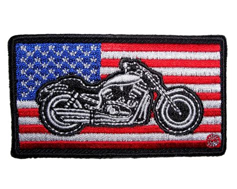 Patriotic American Flag Motorcycle Embroidered Biker Patch Leather