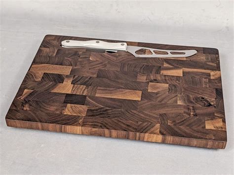 Medium Butcher Block Walnut W Cutco Cheese Knife Hardenbrook Hardwoods