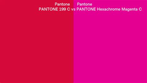 Pantone 199 C Vs Pantone Hexachrome Magenta C Side By Side Comparison