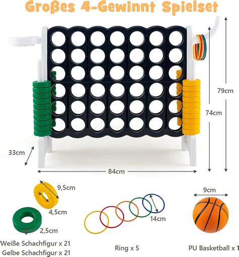 Costway Riesiges Gewinnt Spielset Mit Basketballkorb Und Wurfspiel