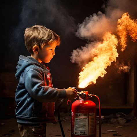 Boy 7 year old use fire extinguisher carbon dioxide by Sachal Darama ...