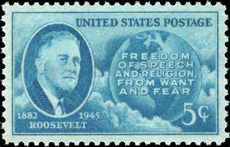 Modern Us Stamps Scott 933 5c Four Freedoms Franklin D Roosevelt