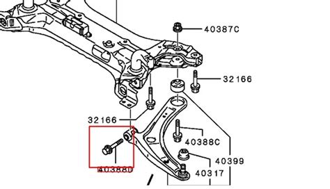 MU000546 Mitsubishi болт крепления переднего рычага, нижнего