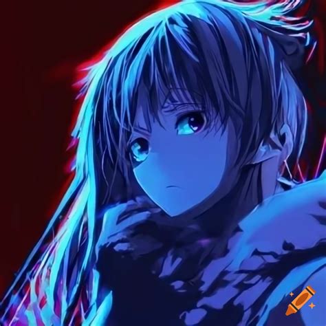 Anime Profile Picture With A Red And Blue Filter Overlay Defined