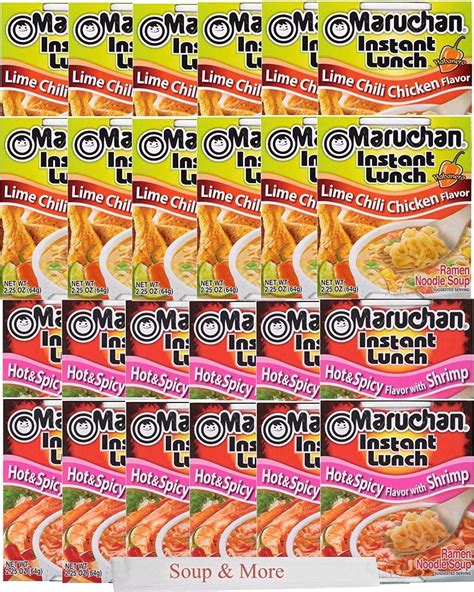 Maruchan Ramen Instant Cup Noodles 24 Count 12 Hot Spicy Shrimp Flavor 12 Lime Chili
