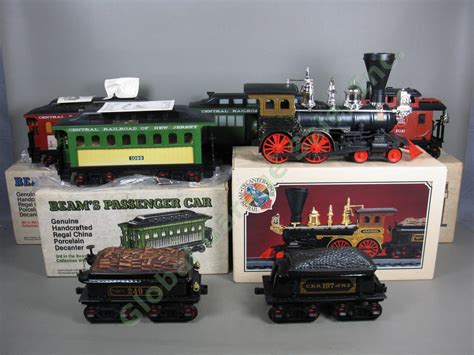 Vintage Jim Beam Whiskey Locomotive Train Engine Liquor Decanter Set Lot