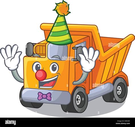 Clown character truck dump on trash construction Stock Vector Image & Art - Alamy