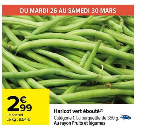 Promo Haricot Vert Bout Chez Carrefour Icatalogue Fr