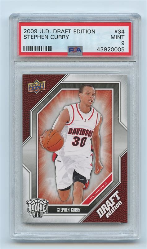 2009 Upper Deck Draft Edition Stephen Curry 34 PSA 9 1003