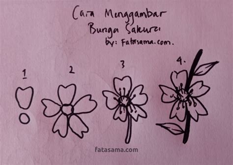 detail  menggambar sketsa bunga sakura koleksi nomer