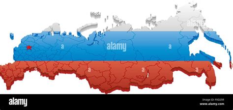 Mapa De Vectores 3d De La Federación De Rusia Coloreados Como El