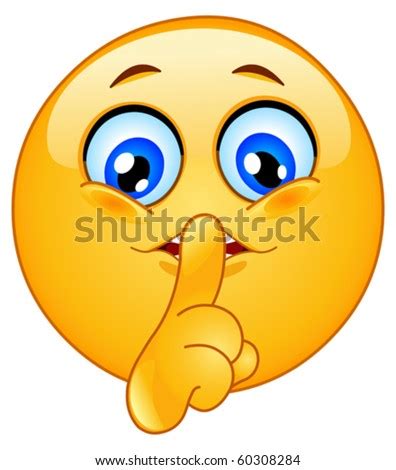 Emoticon Making Silence Sign Stock Vector Illustration 60308284 ...