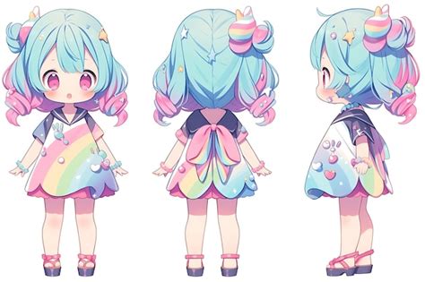 Premium Ai Image Anime Girl Character Design Turnaround Sheet Cute