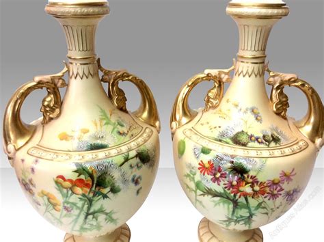 Antiques Atlas Pair Of Antique Royal Worcester Blush Ivory Vases