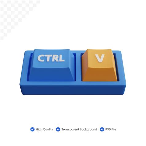 Touches Du Clavier Ctrl Et V De Rendu D Isol Es Psd Premium