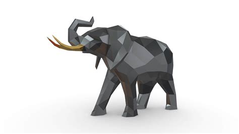 Low Poly Elephant Figure D Model By Lowpoly Print