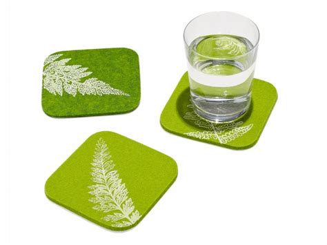 Absorbent Round Square Laser Cut Felt Drink Coasters Felt Cup Coasters