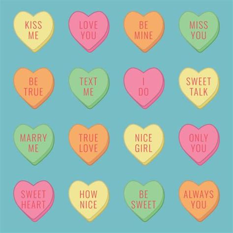 Candy Hearts With Messages 271255 Vector Art at Vecteezy