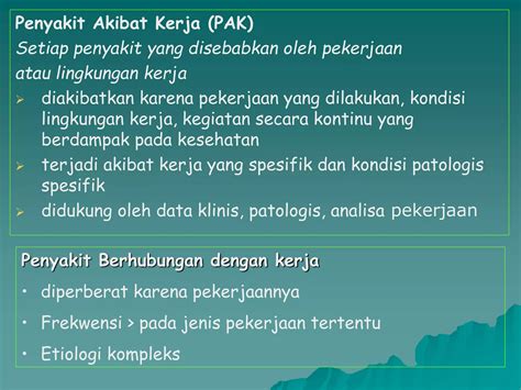 Penyakit Akibat Kerja PAK Ppt