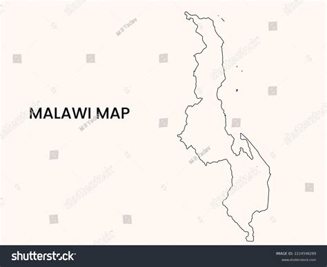 Map Malawi Outline Map Malawi Vector Stock Vector Royalty Free