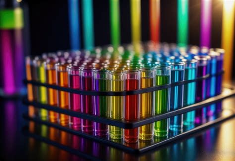 Premium Photo Observe A Vibrant Array Of Laboratory Test Tubes In