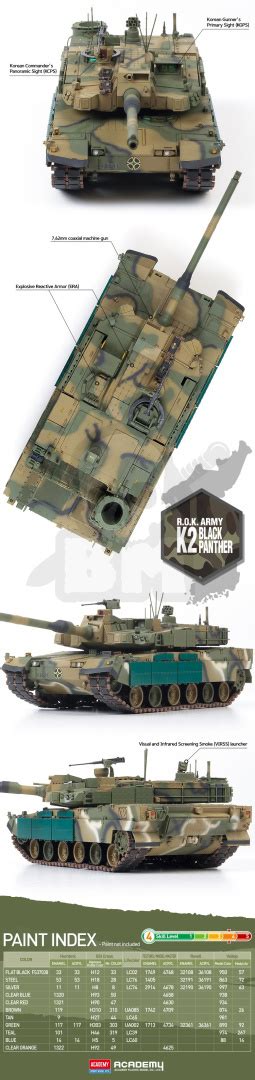 Battle Models Academy 13511 R O K Army K2 Black Panther 1 35 Super