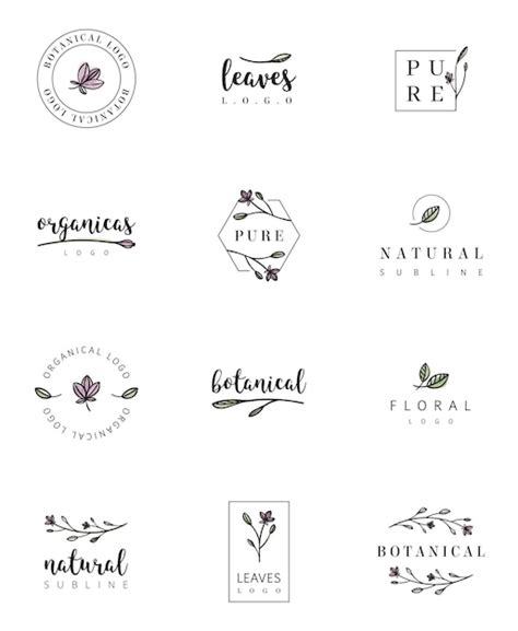 Los Logotipos Florales Vector Premium