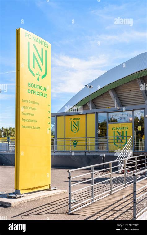 Entrance of the official store of the FC Nantes football club outside ...