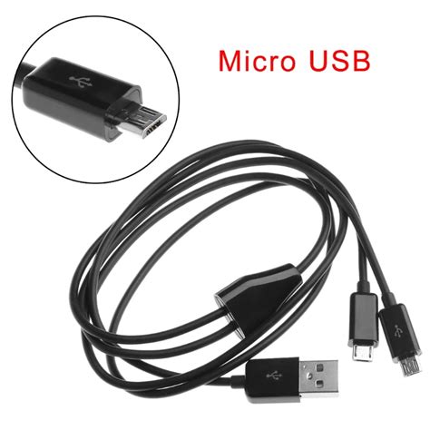 USB 2 0 Type A Male To Dual Micro USB Male Splitter Y Charging Data For