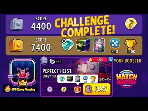 Match Masters Solo Challenge Perfect Heist Crazy Columns Rainbow