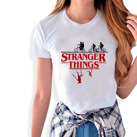 T Shirt Stranger Things Double Sens Pour Femmes