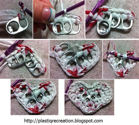 Plastique Recreations Free Pattern Pop Tab Plarn Heart Applique