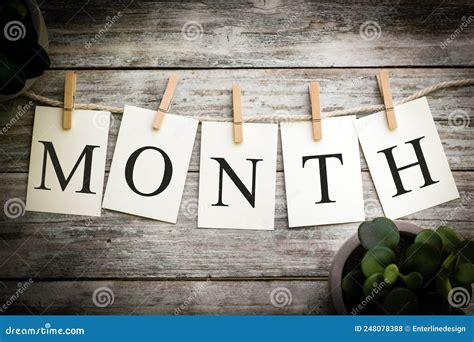 word month concept printed  cards stock photo image