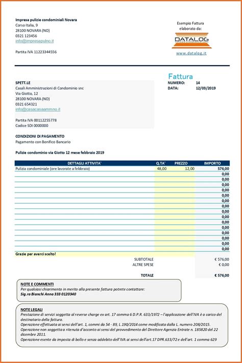 Modello Fattura Excel Esempi Scaricabili Online E Come Compilarli