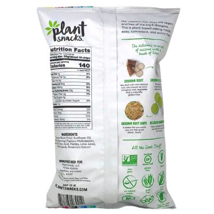 Plant Snacks Lime Cassava Root Chips - NaturaMarket.ca