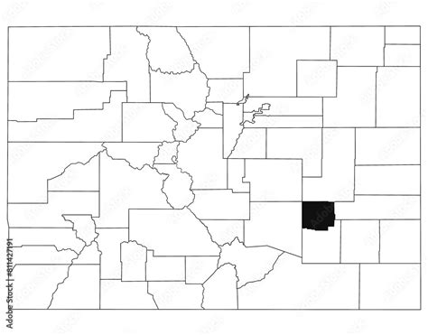 Map of Crowley County in Colorado state on white background. single ...