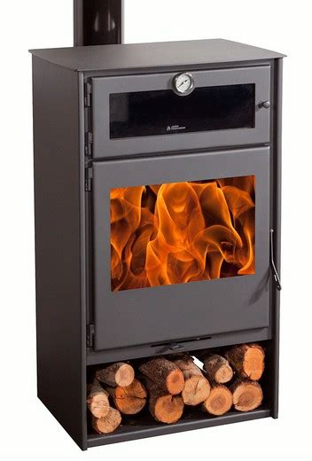 Estufa de leña Horno Eco Design Modelo Nice Titanium Potencia Volumen