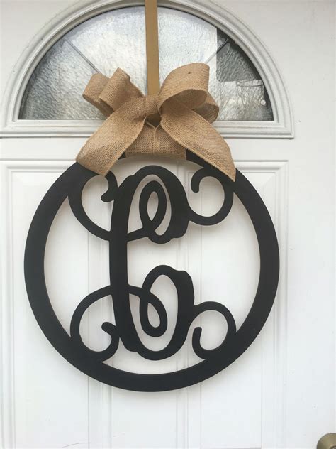 Monogram Door Hanger Monogram Wall Decor Name Door Hanger Etsy