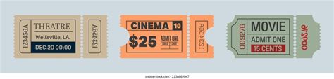 Cinema Ticket Design Template Cinematographic Film Stock Vector ...