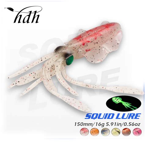 Wholesale Fishing Tackle 3D Swim Squid Soft Fishing Lure Luminous UV