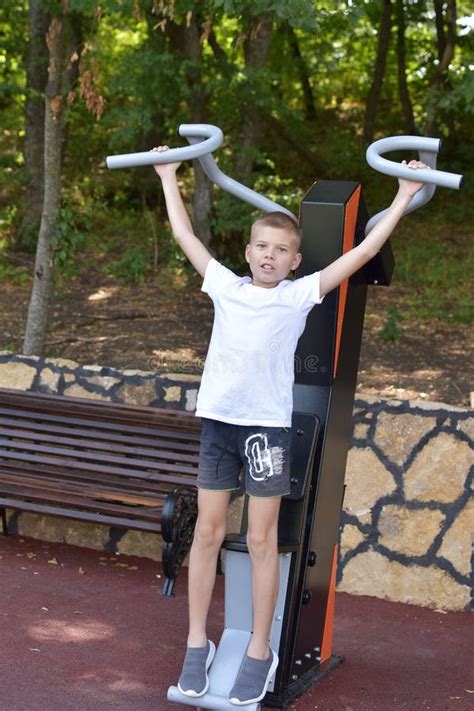 Healthy Child Outdoor Athlete in Park, Doing Physical Activity for ...