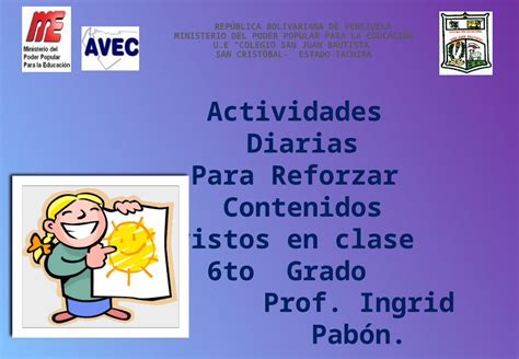 Pptx Actividades Diarias Para Reforzar Contenidos Vistos En Clase To