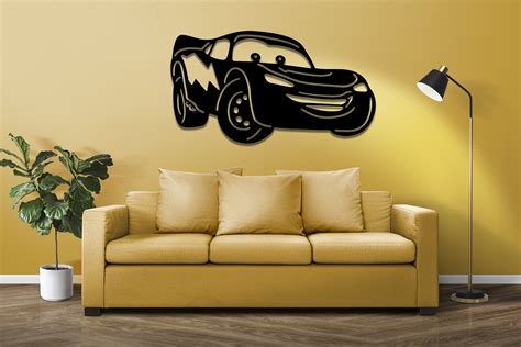 Lightning Mcqueen Wooden Wall Decor-mcqueen Wood Art-pixar Cars Wall Sign-lightning Mcqueen ...