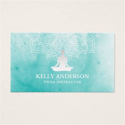 Yoga Instructor Watercolor Lotus Mandala Namaste Business Card Zazzle