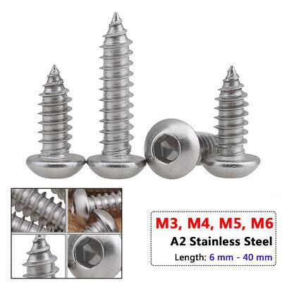 Hex Socket Button Head Self Tapping Screws M M M M Wood Screws A