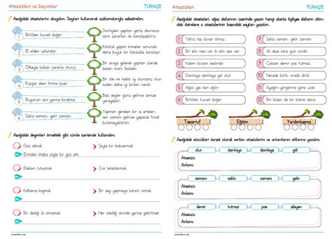 3 Sınıf Atasözleri ve Deyimler 2 Etkinlik ve Çalışma Kağıdı