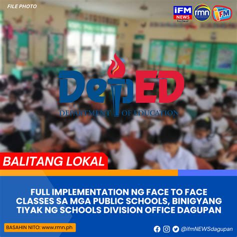 Full Implementation Ng Face To Face Classes Sa Mga Public Schools