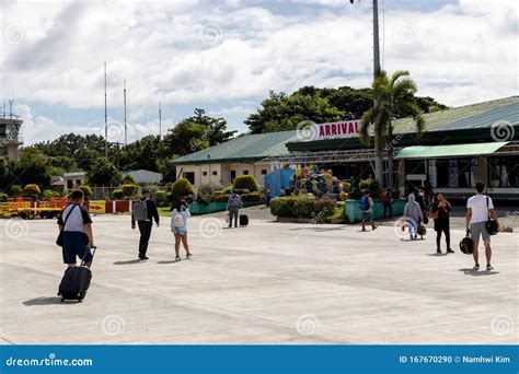 Passengers Arriving at Dumaguete Airport, Dumaguete City, Philippines ...