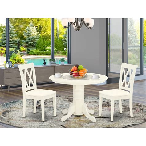 HomeStock City Sleek 3Pc Dinette Set Includes A Round Dining Room Table