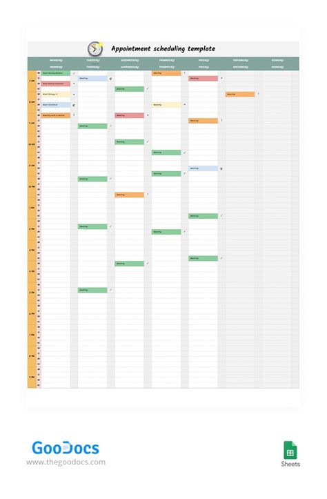 Free Appointment Scheduling With Marks Template In Google Sheets